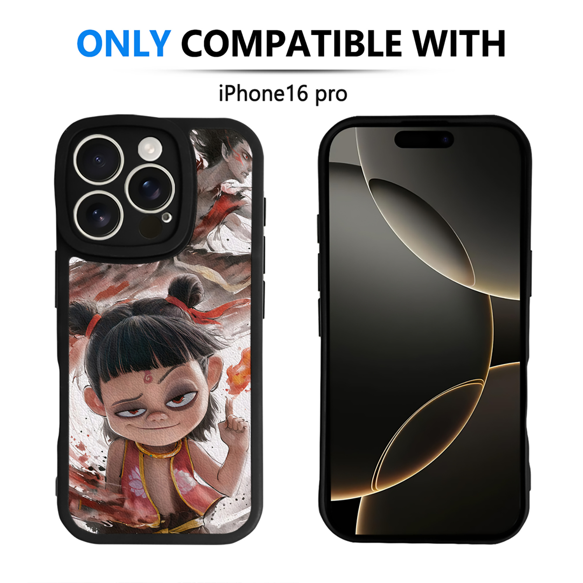 （画像用） Ne Zha 2 ナタ 魔童の大暴れ 【iPhone 16シリーズ対応】シリコンスマホケース（レザー調） 材質：シリコン